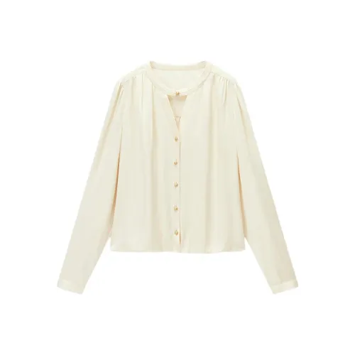 EICHITOO Экрю Женские Рубашки