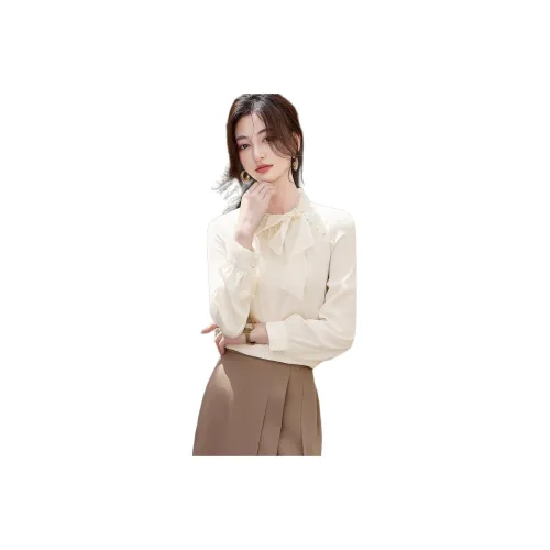 Like the age of water Осенняя рубашка свободного кроя женская абрикосового цвета