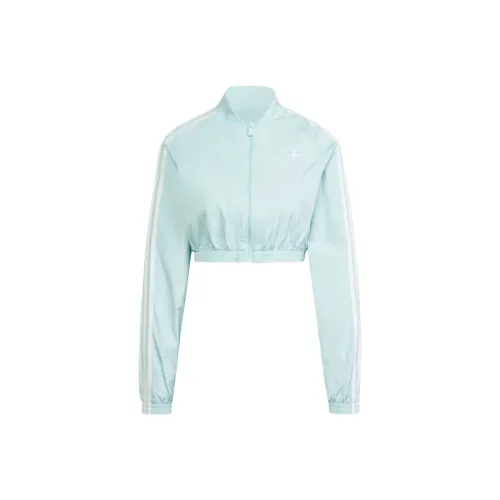 Adidas Originals ADICOLORTRACK Топ Teamgeist Укороченная Куртка Женская Аква Зеленая