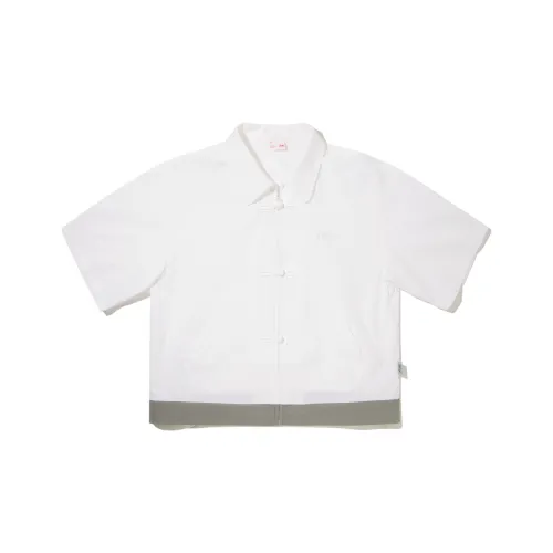 Подкладка x ANB Рубашка Женская Стандартная Белая Серебряная Лиса Серый