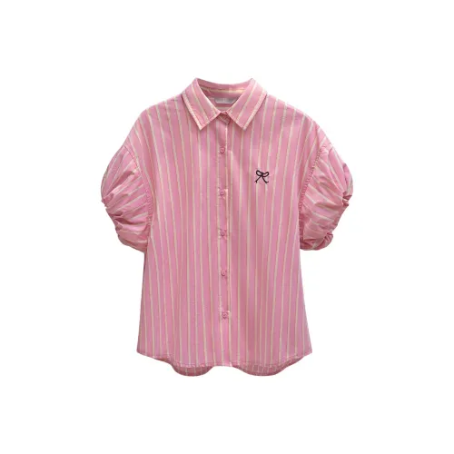 Cypress House Рубашка Женская Розовая Желтая Полосатая