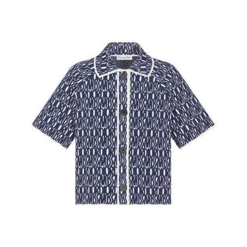 DIOR SS24 Куртки Пальто Женские Морской Синий