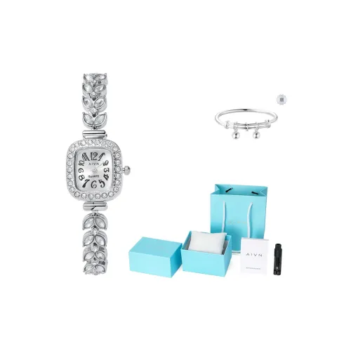 AIVN Кварцевый механизм сплав ремешок женские часы серебристый циферблат