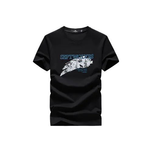 SEPTWOLVES Черная унисекс футболка
