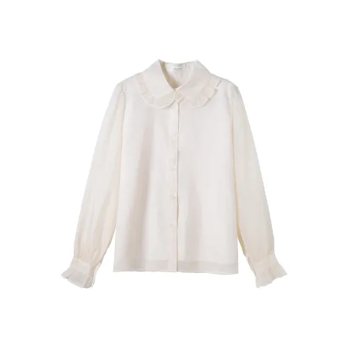 MISTVB Абрикос Женские Рубашки