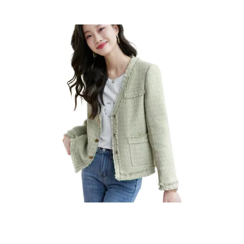 Mo Han Yi Mei Куртки и Пальто Женские Светло-Зеленые