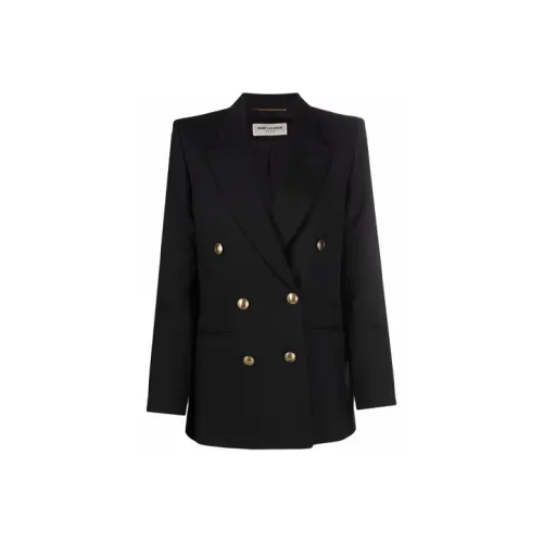 SAINT LAURENT FW21 Бизнес-костюм Пальто Женское Черное