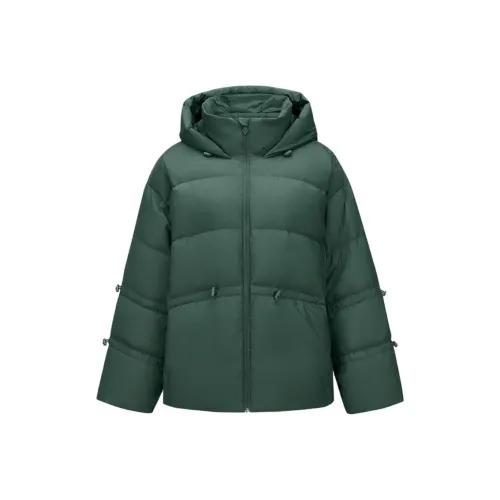 Skechers Пуховик Женские Темный Еловый Зеленый