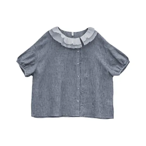 KERANPUJIAN Рубашка Женская Лунный свет Серый