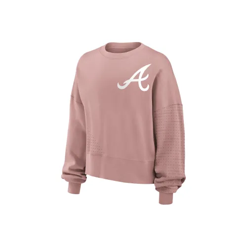 Nike MLB Коллаборация Толстовка Atlanta Braves Женские Розовый