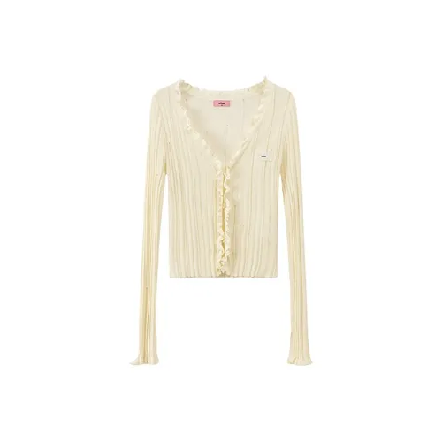 CHUU Трикотаж Женский Белый Абрикос