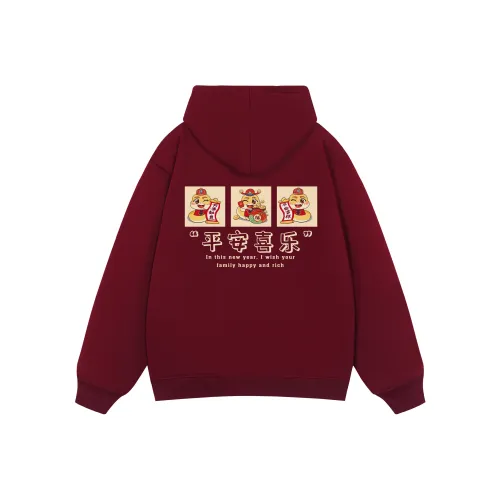 ZUOLANGGENU Свитшот Унисекс Бордовый