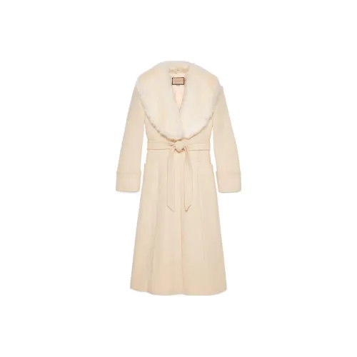 GUCCI Сливочный Женское Пальто