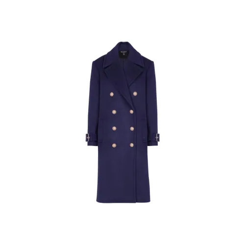 BALMAIN Синее Женское Пальто