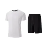 Комплект (Большой белый топ + черные шорты)