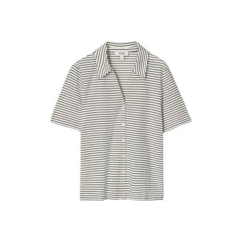 COS Рубашка Женская Белая Полосы