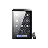 12 отделений для часов, внешняя сторона: углеродное волокно, сенсорное управление, регулировка (замок отпечатка пальца)