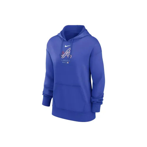 nike x MLB Atlanta Braves Аутентичная коллекция Городская толстовка Женская Королевский синий