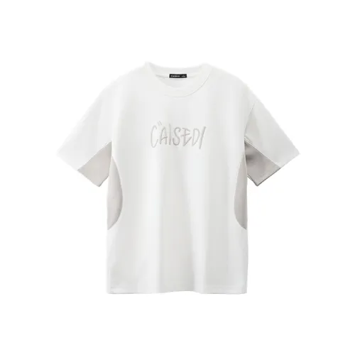 CAISEDI Белая Мужская T-Рубашка
