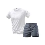 Белый и Серый (Белый топ + Серые шорты)