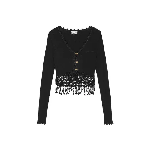 GANNI SS25 Трикотаж Женский Черный