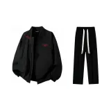 Комплект одежды (Черная куртка + Черные повседневные штаны)