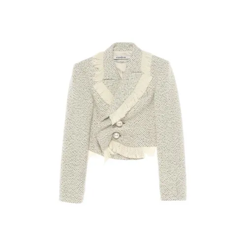 KIMHEKIM Экрю Женское короткое пальто