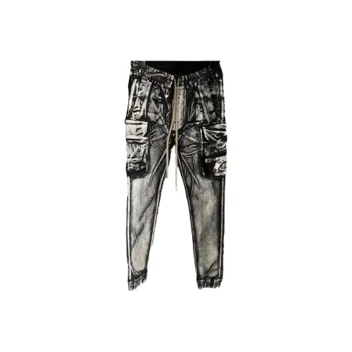 RICK OWENS Черные/Ивовые Женские Брюки Карго