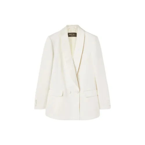 Loro Piana FW24 Бизнес-костюм Пальто Женское Кремовый Миндаль