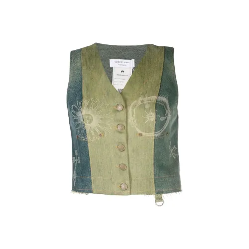 Marine Serre Мшисто-зеленый Женские Жилеты