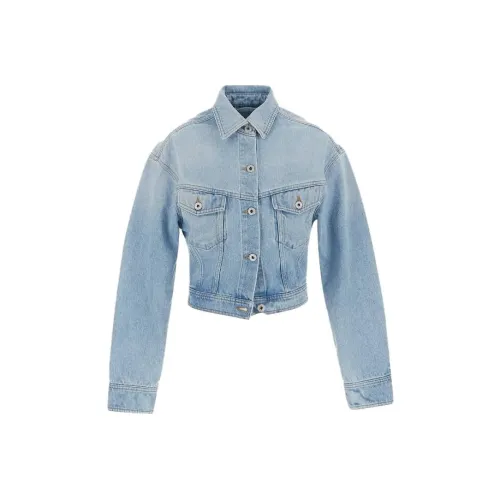 Off Белый светло-голубой Женское короткое пальто