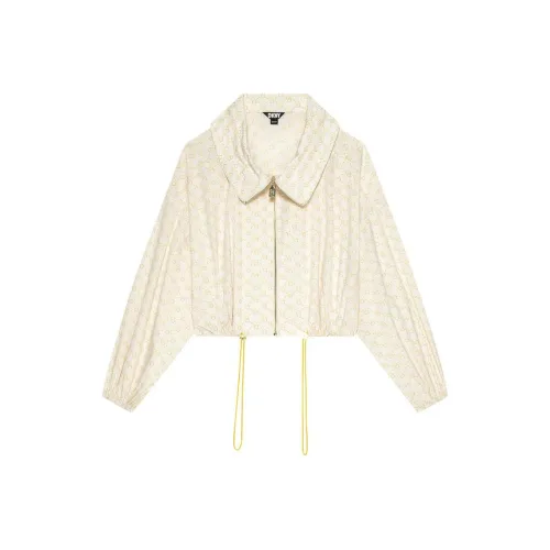 DKNY Cropped Coat Women's Light Yellow Multicolor DKNY Укороченное пальто женское светло-желтое многоцветное