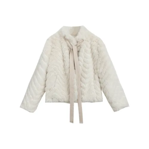 EGGKA Velvet Feel Пальто Женское Ecru