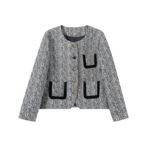 PAZZO Cropped Jacket Women's Christmas Tree Pattern