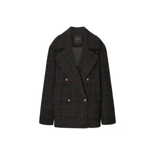 MO CO Коричневая клетка Женское пальто