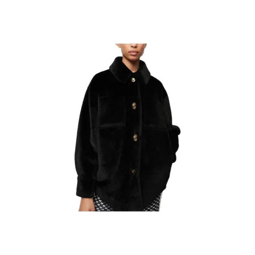 Maje Черные Женские Бархатные Куртки