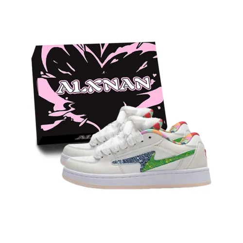 ALXNAN Низкие кроссовки для скейтбординга женские с молнией и пейсли