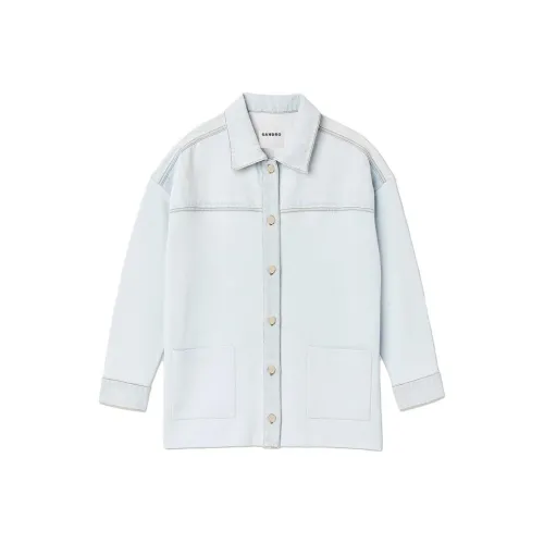 SANDRO Небесно-голубой Женские джинсовые куртки