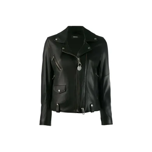DIESEL Черные Женские Кожаные Куртки