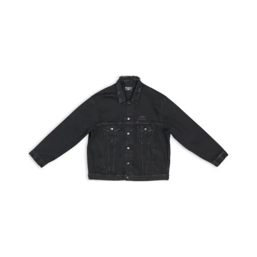 Balenciaga Denim Jacket Loose Fit Women's Black