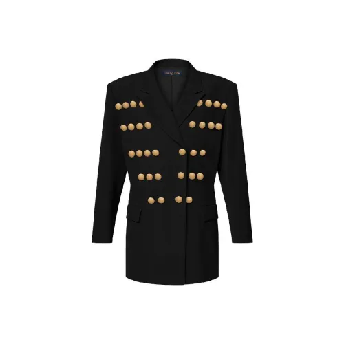 LOUIS VUITTON SS24 Бизнес Костюм Пальто Женское Черное