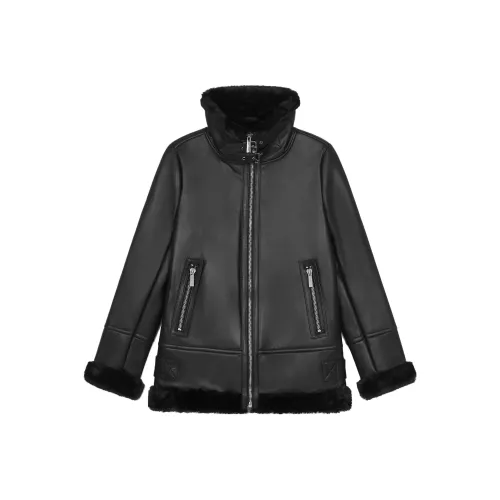 Michael Kors Черные Женские Кожаные Куртки