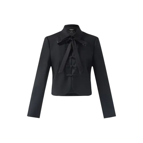 GOELIA Cropped Coat Women's Black GOELIA Укороченное пальто женское черное