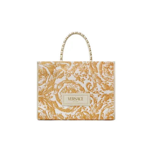 FANSIZHE Barocco Вискоза Тоут Сумка Сумка для покупок Сумка через плечо Сумка среднего размера Женская Белая и Золотая
