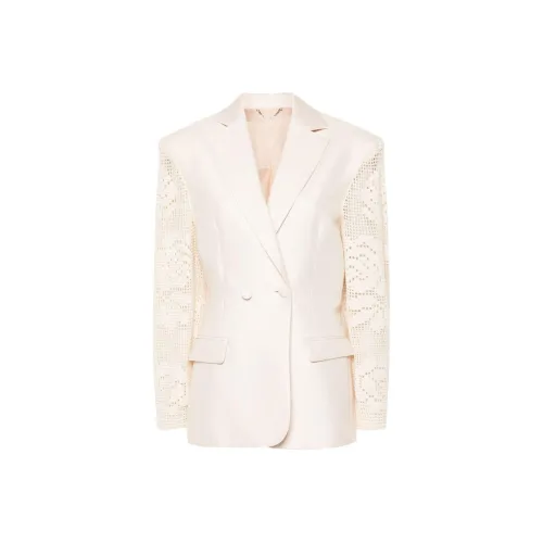 MAGDA BUTRYM FW24 Бизнес-костюм Пальто Женское Ванильный Белый