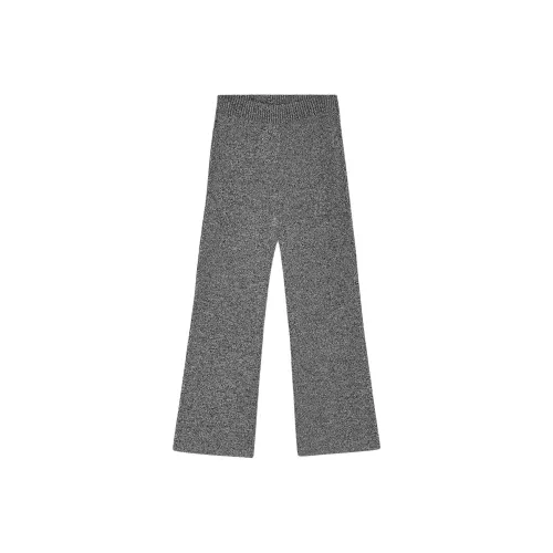 GANNI Melange Rib Cut-Off Pants Casual Pants Women's Gray
