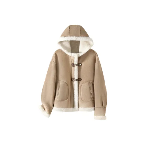TOUCH Cropped Coat Women's Khaki TOUCH Укороченное пальто женское хаки