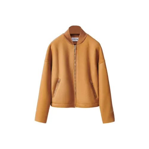 LOEWE Коричневые Женские Кожаные Куртки