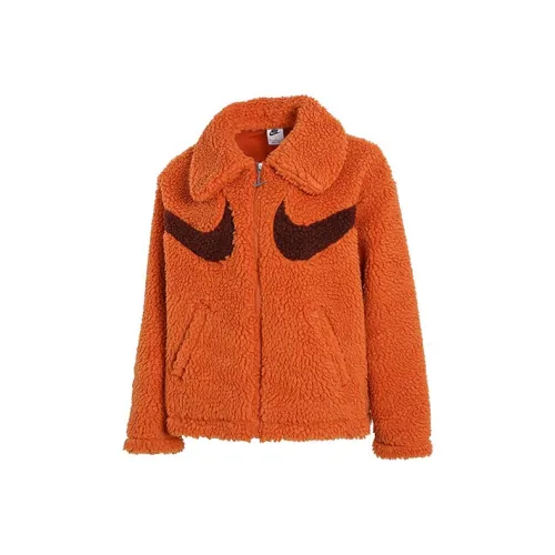 NIKE Оранжево-красные Женские бархатные куртки