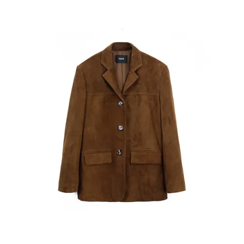 Coco Limited Кожа Куртка Женская Винтаж Коричневый